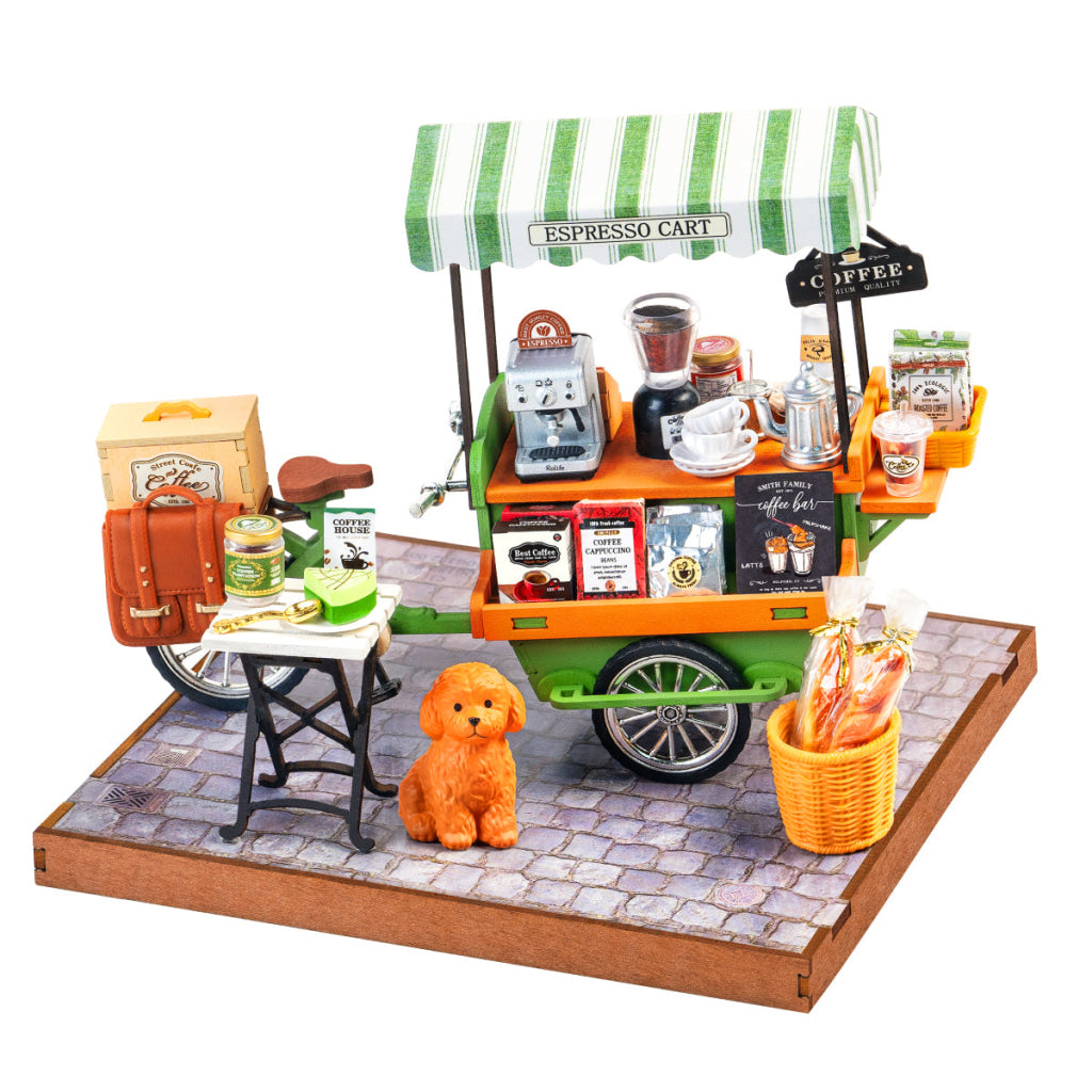 Rolife Aromatic Coffee Cart DIY Miniature House DG182 - Dropship