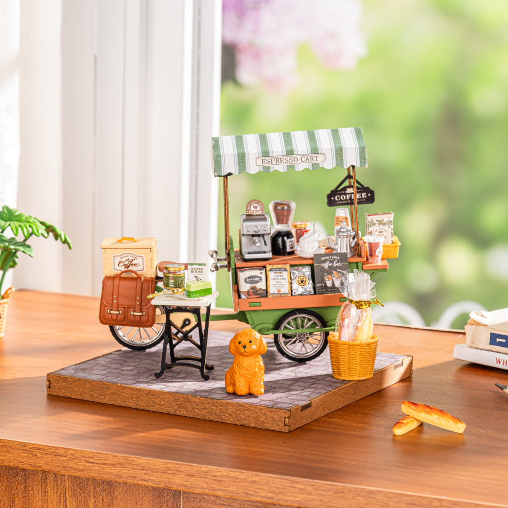 Rolife Aromatic Coffee Cart DIY Miniature House DG182 - Dropship