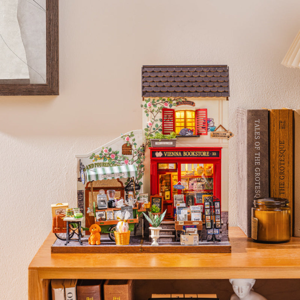 Rolife Aromatic Coffee Cart DIY Miniature House DG182 - Dropship