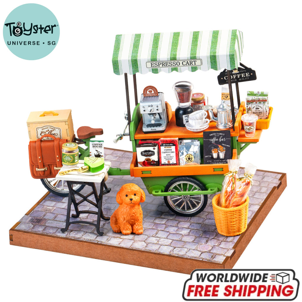 Rolife Aromatic Coffee Cart DIY Miniature House DG182 - Dropship