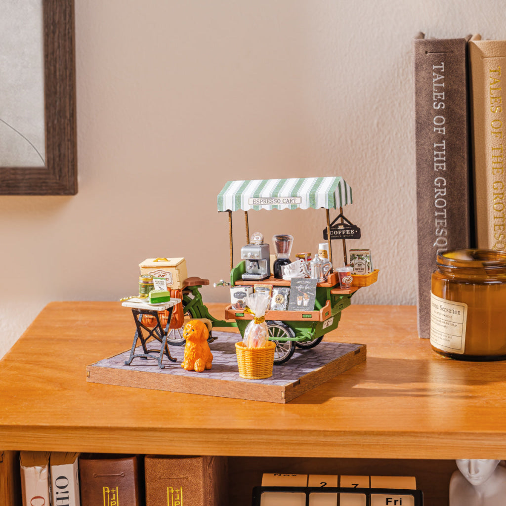 Rolife Aromatic Coffee Cart DIY Miniature House DG182 - Dropship
