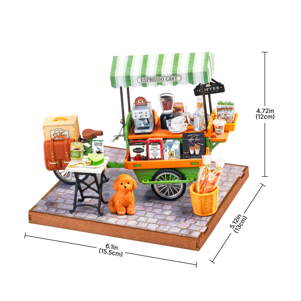 Rolife Aromatic Coffee Cart DIY Miniature House DG182 - Dropship