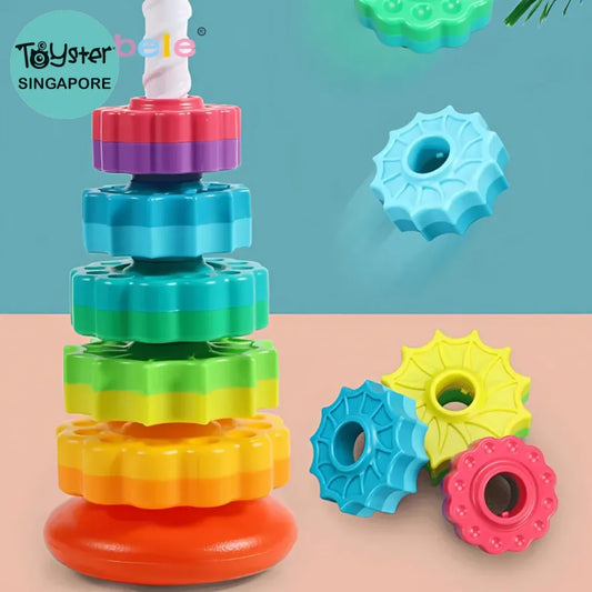 Rotated Rainbow Spinning Stacking Toys