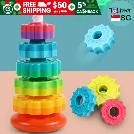 Rotated Rainbow Spinning Stacking Toys