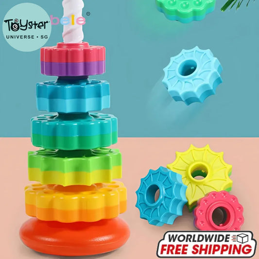 Rotated Rainbow Spinning Stacking Toys