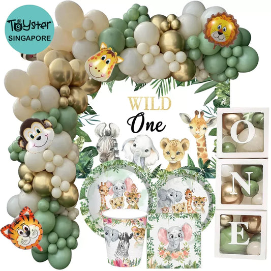 Safari Jungle Party Diy Decorations Animal Balloon Set