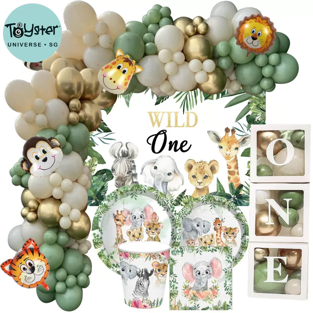 Safari Jungle Party Diy Decorations Animal Balloon Set