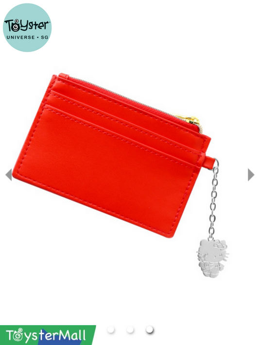 Sanrio Hello Kitty ’Go Shopping’ Red Cardholder With Silver-Plated Charm