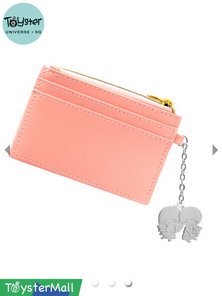 Sanrio Little Twin Stars ’Go Shopping’ Pink Cardholder With Silver-Plated Charm Hello Kitty