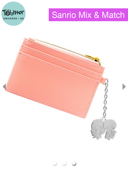 Sanrio Little Twin Stars ’Go Shopping’ Pink Cardholder With Silver-Plated Charm Hello Kitty