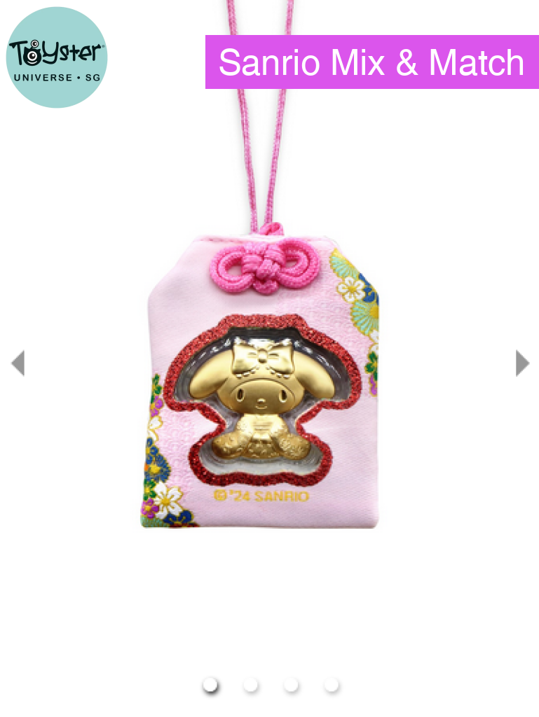 Sanrio My Melody Showa Collection Gold Foil With Charm Bag Hello Kitty