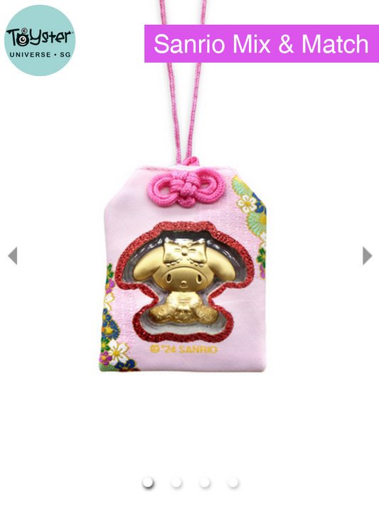 Sanrio My Melody Showa Collection Gold Foil With Charm Bag Hello Kitty