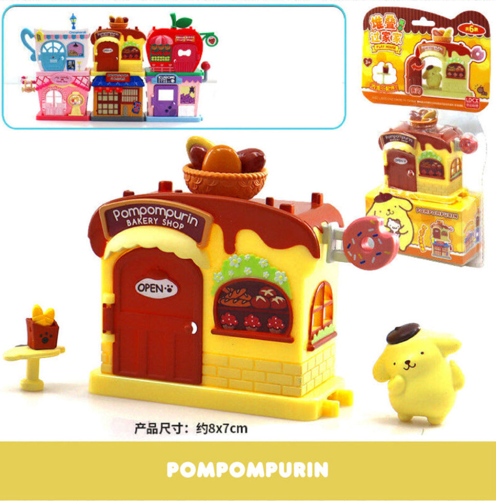 Sanrio Stacked Play House Streetscape Series - Pompompurin Hello Kitty