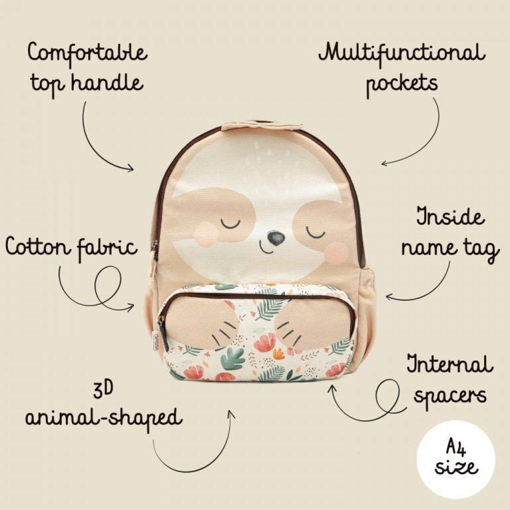 Sassi Gnawy The Sloth Junior Backpack A4 Sassi