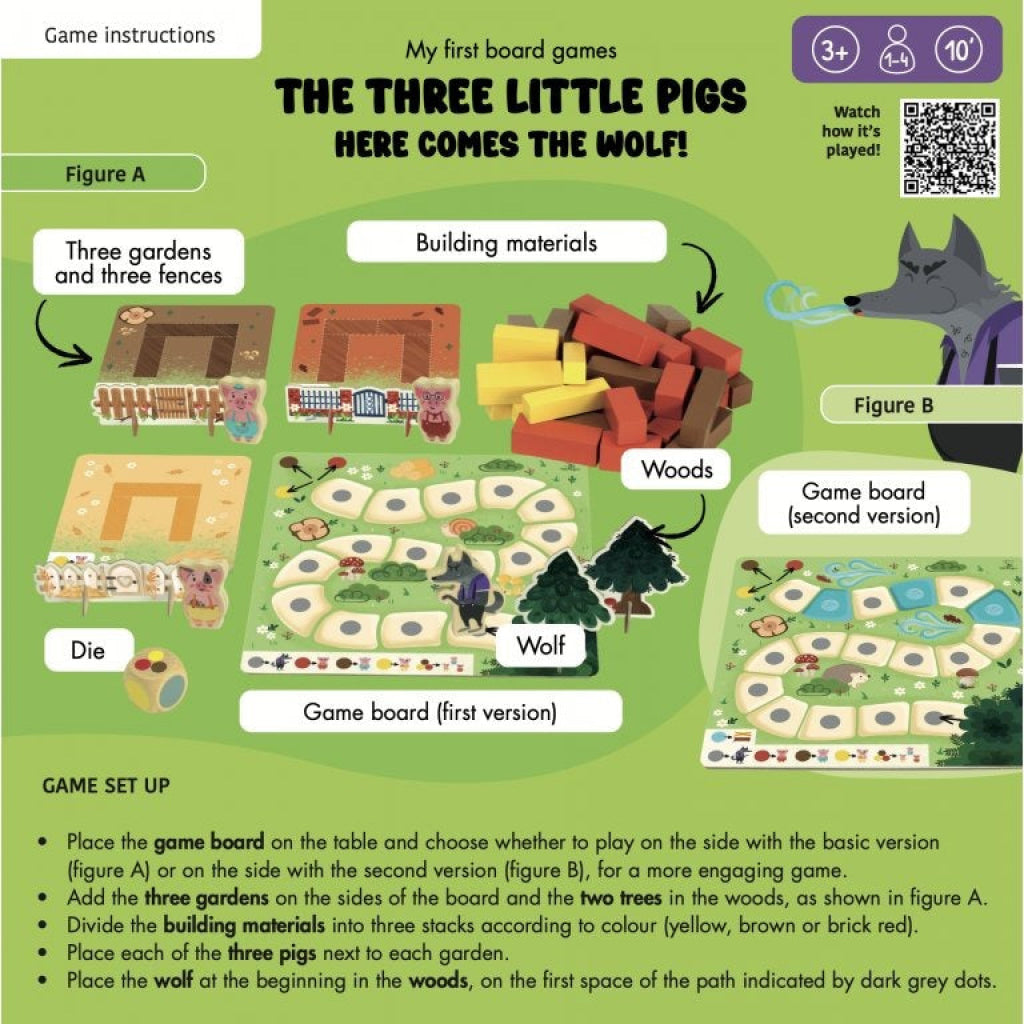 Sassi My First Board Games: The Three Little Pigs - Here Comes The Wolf! Sassi