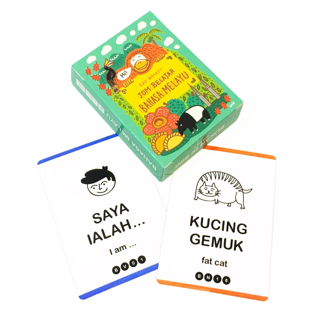 SAY WHAT? Learn Bahasa Melayu Playing Cards - Card Games