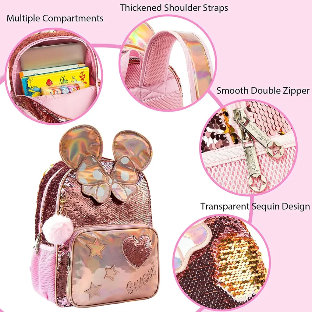 Sequins 3’’ School Bags For Girls Backpack