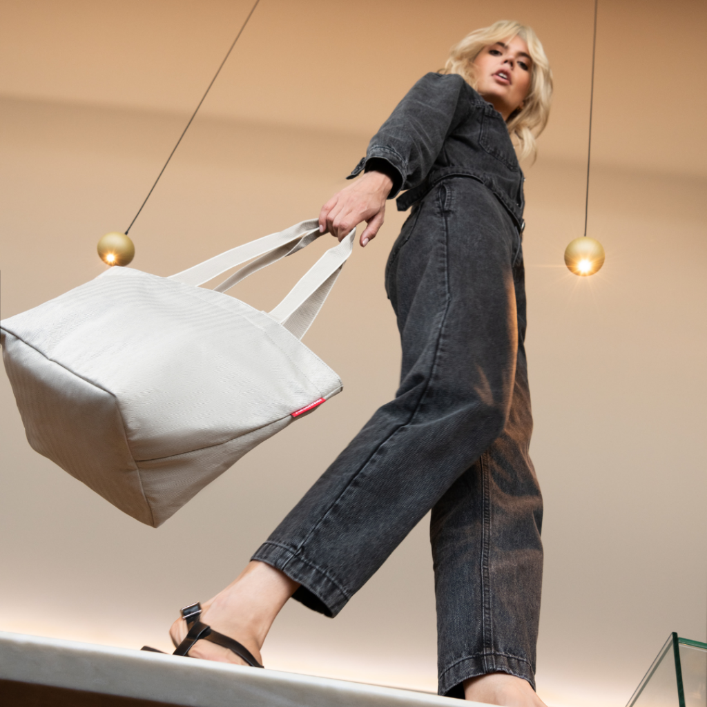 shopper M herringbone sand - Shopping Bag