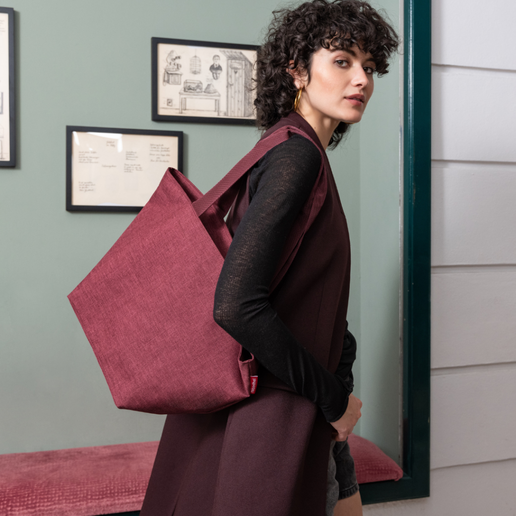 shopper M twist maroon - Shopping Bag