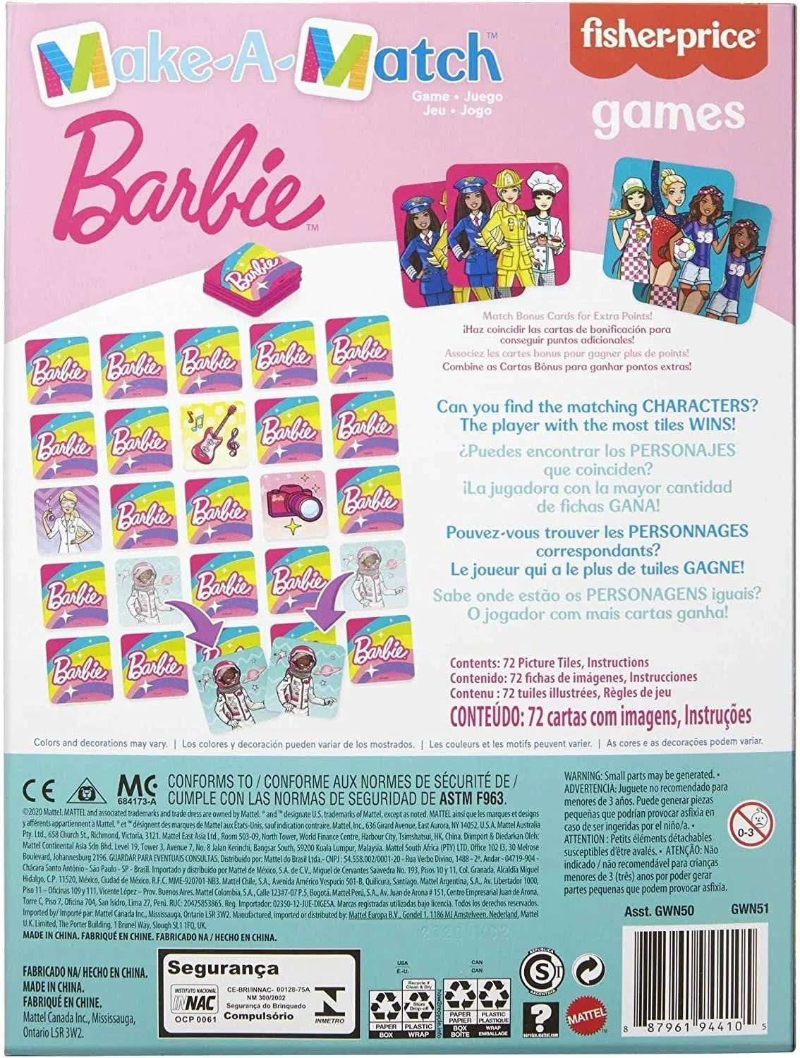 Fisher-Price Games Make-A-Match - Barbie