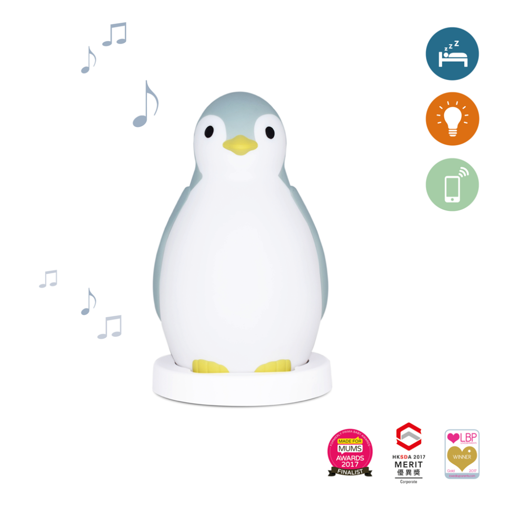 Sleep Trainer with Nightlight and Wireless Speaker - Pam the Penguin - Blue - Nightlight