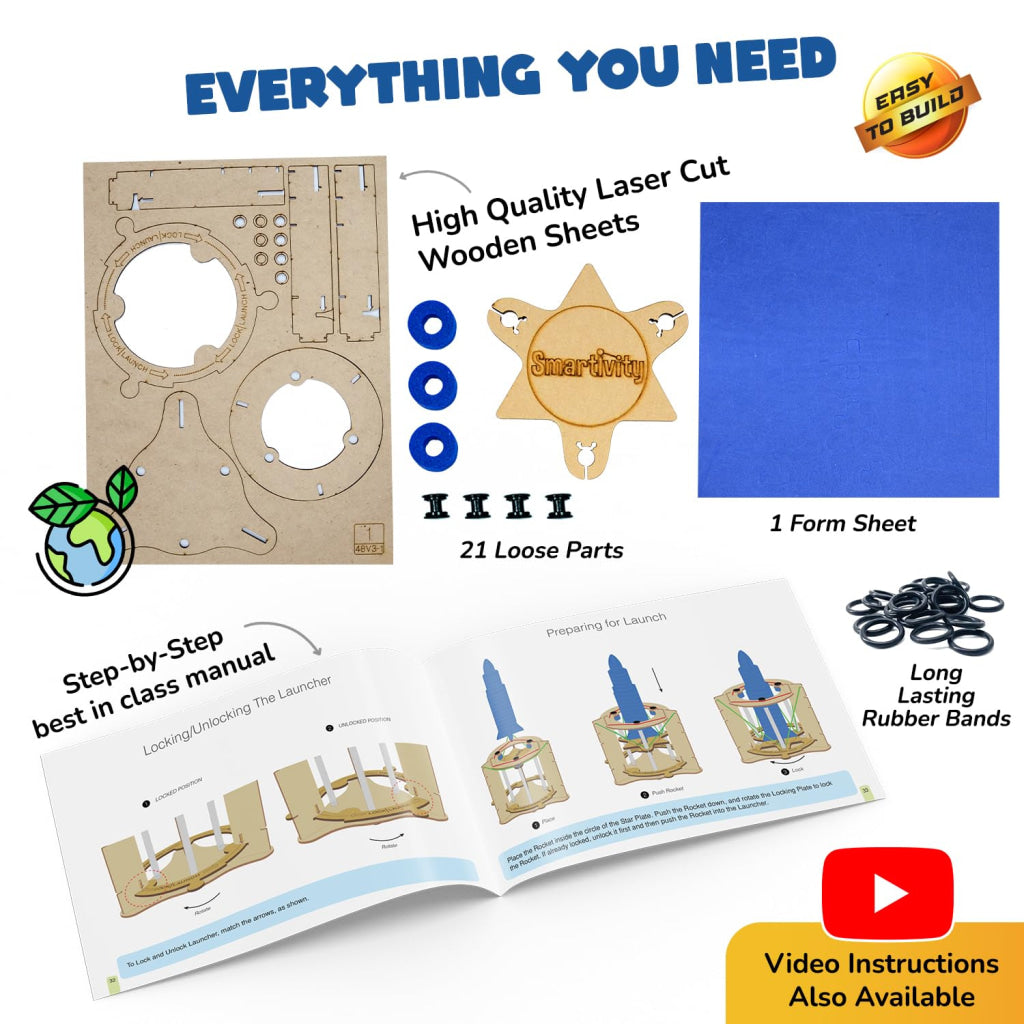 Smartivity Blast-off Space Rocket DIY STEM Construction Toy - Brain