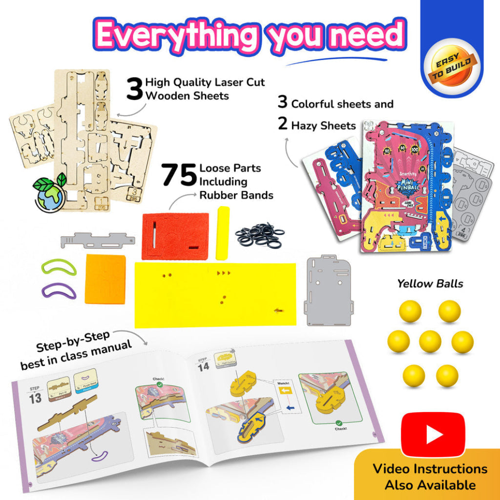 Smartivity Mini Pinball DIY STEAM Construction Game - Brain