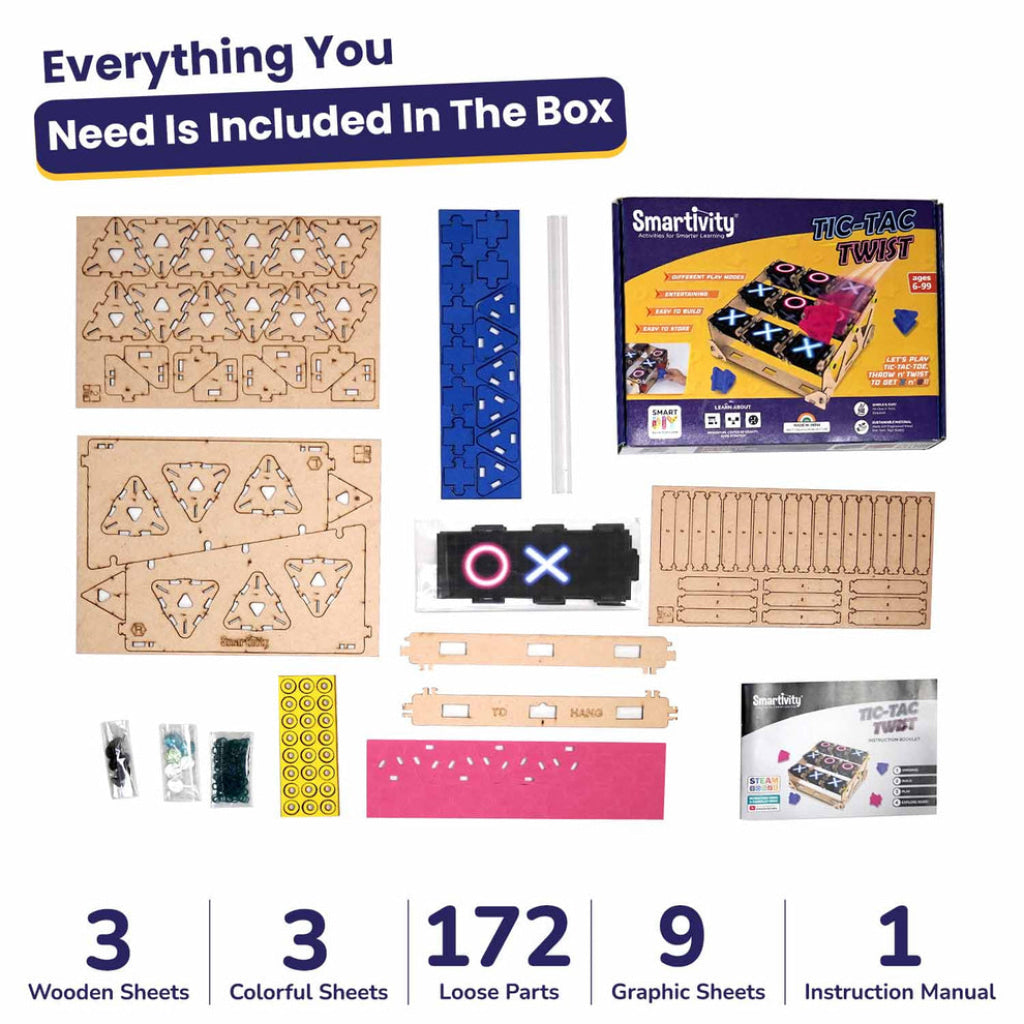 Smartivity Tic Tac Twist DIY STEM Construction Toy - Brain