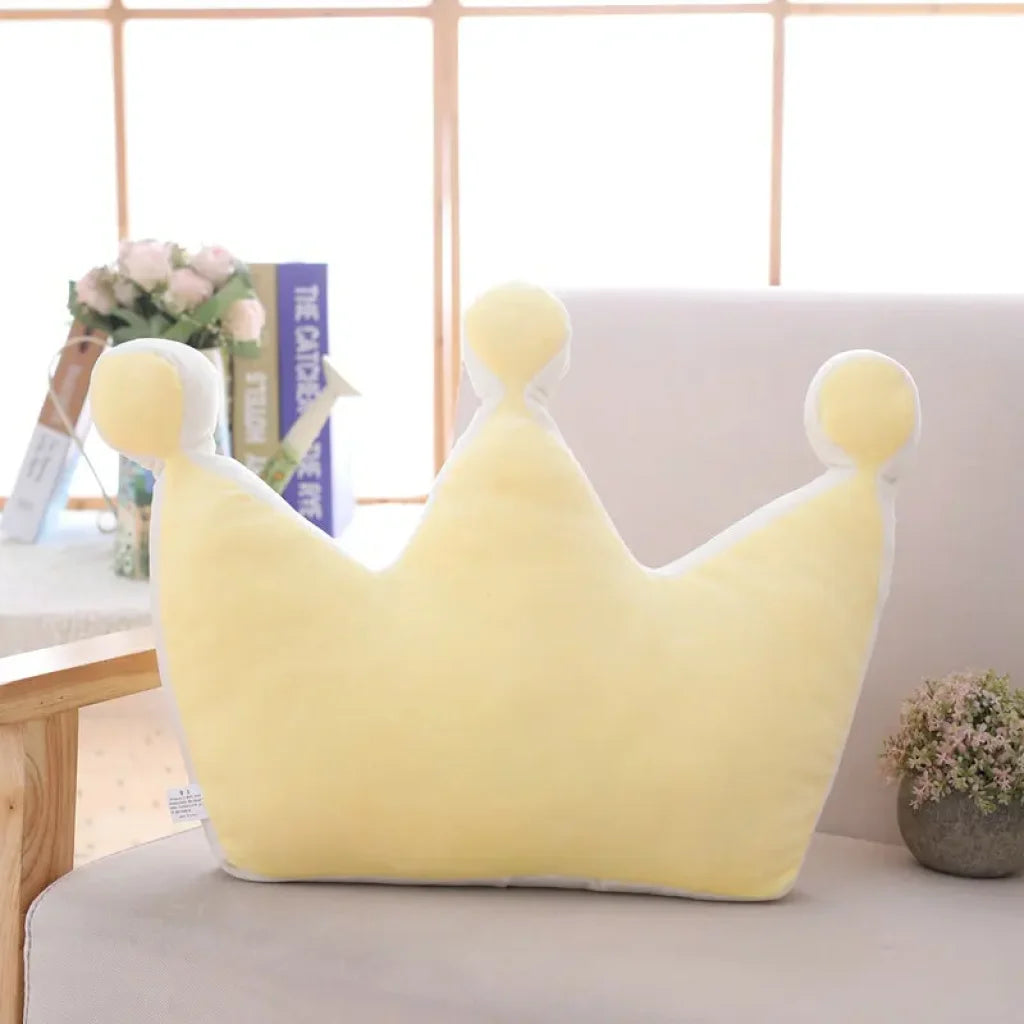 Soft Princess Crown Pillow - 36cm yellow