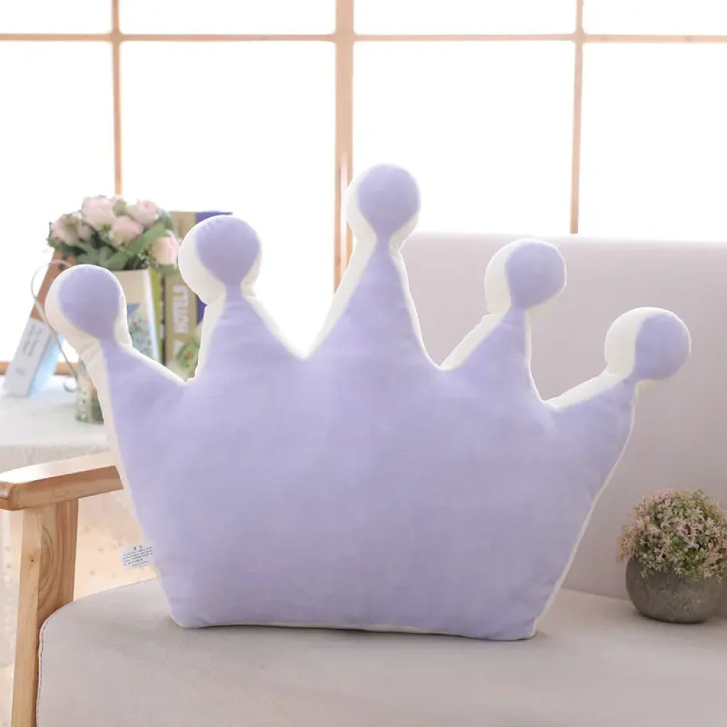 Soft Princess Crown Pillow - 42cm purple