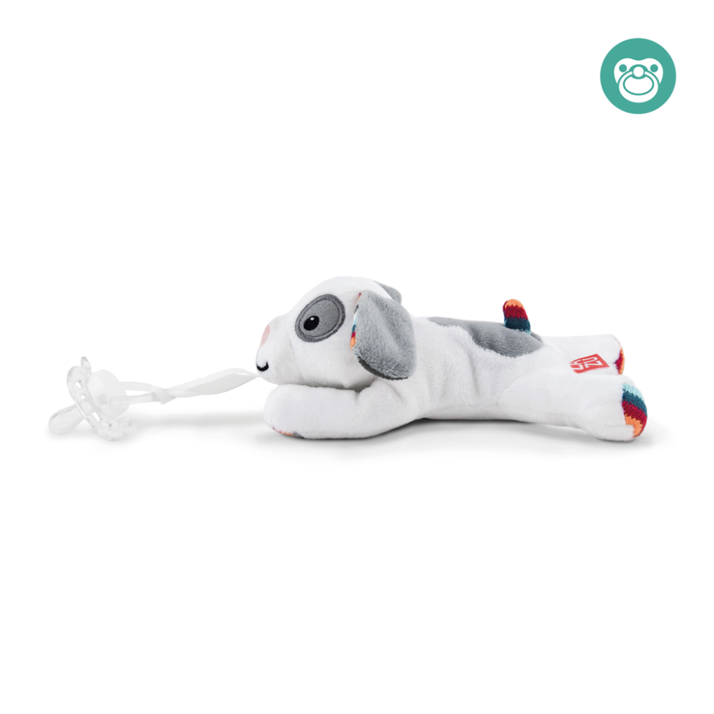 Soft Toy with Pacifier Holder - Dexy / Lizzy / Donny - Dexy the Dog - Soft toy