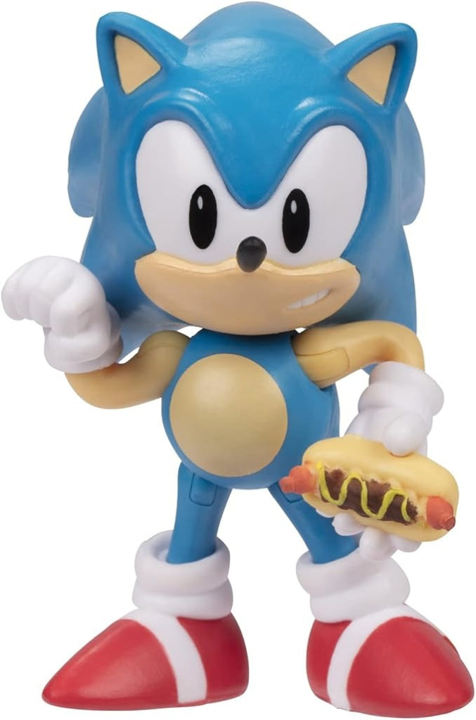 Sonic The Hedgehog Action Figure W19 2.5 Inch - Classic Sonic with Hot Dog - Sonic