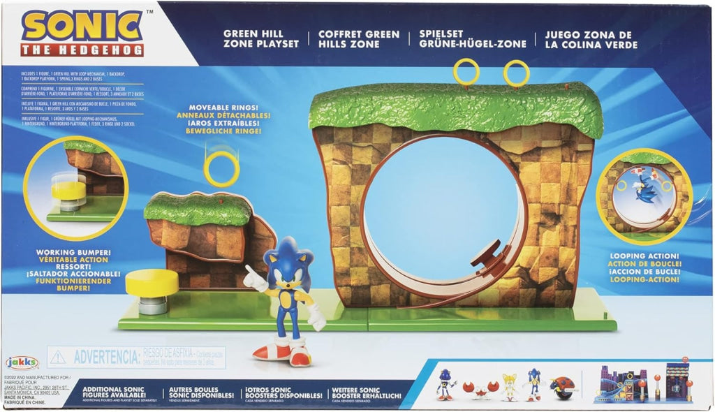 Sonic The Hedgehog Green Hill Zone Playset with 2.5’’ Sonic Action Figure - Sonic