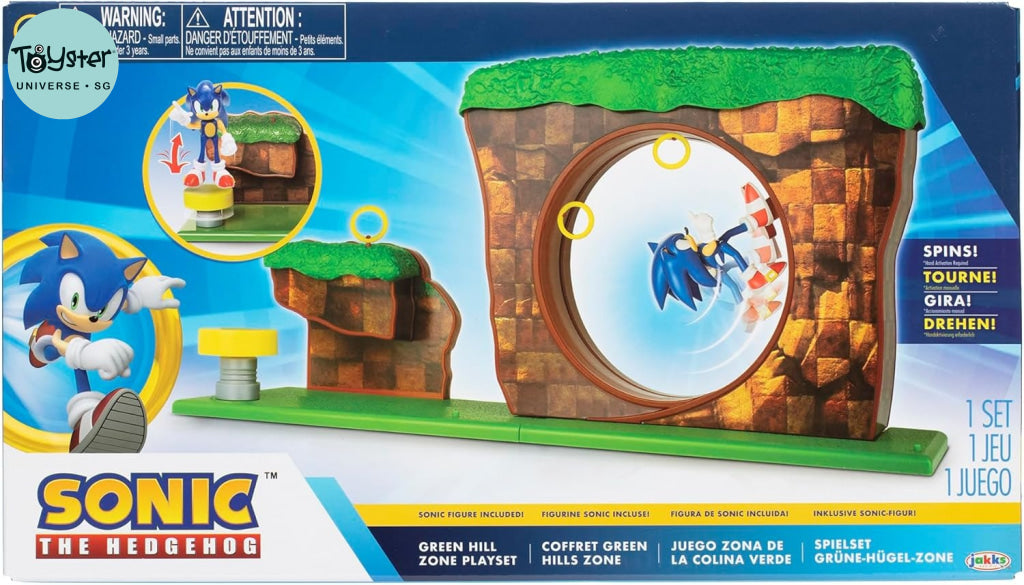 Sonic The Hedgehog Green Hill Zone Playset with 2.5’’ Sonic Action Figure - Sonic