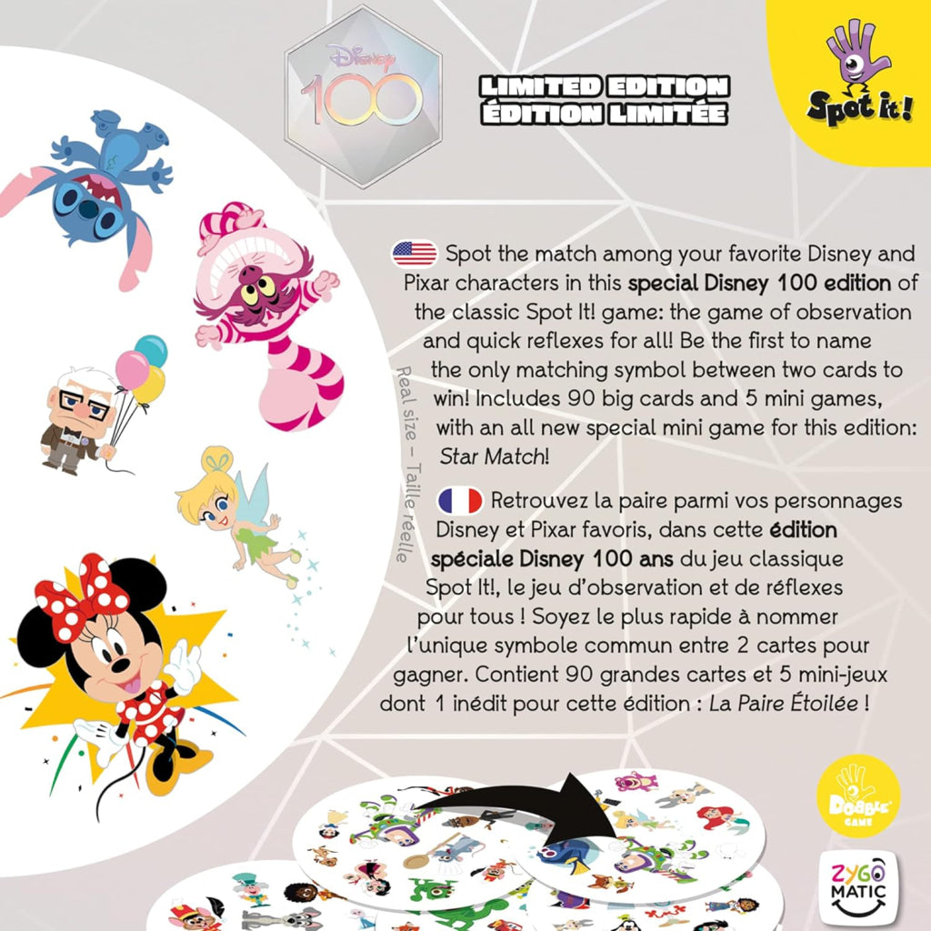 Spot It! Disney 100 Years Of Wonder Card Game