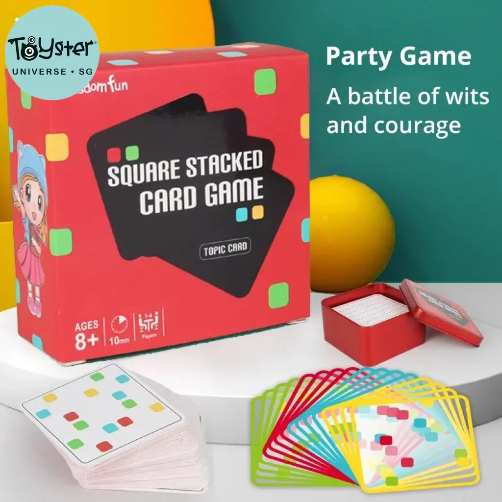 Square Stacked Card Game Puzzle Games Educational 64 Cards