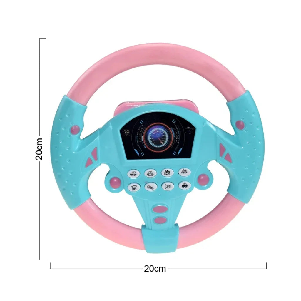 Steering Wheel Toy with Light Sound - 20cm pink