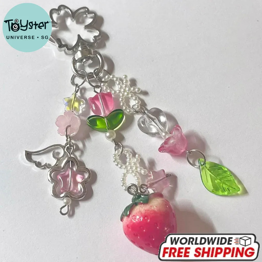 Strawberry Bow Keychain