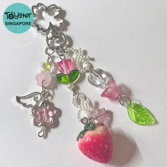 Strawberry Bow Keychain