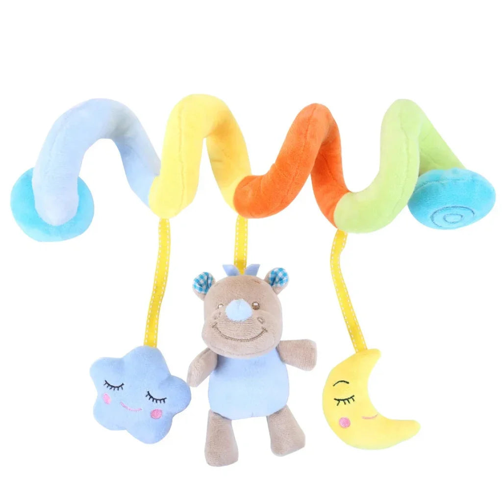 Stroller Spiral Rattle Baby Toy For Newborns Blue Rhinoceros 513