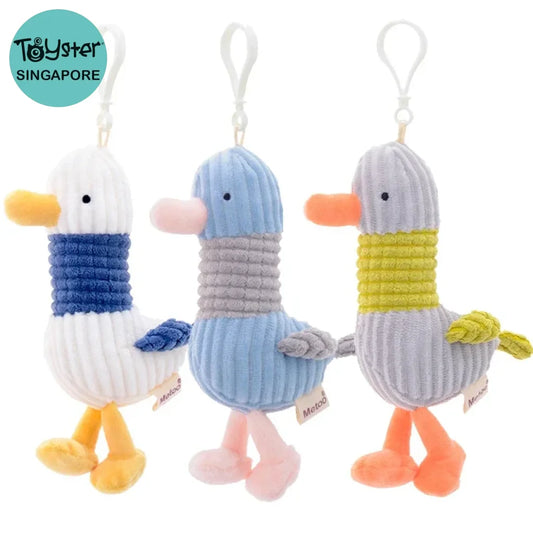 Stuffed Toy Stripe Duck Keychain