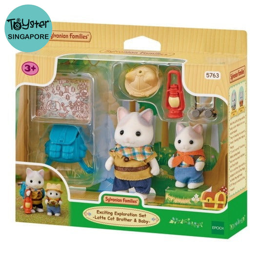 Sylvanian Families Exciting Exploration Set - Latte Cat Brother & Baby