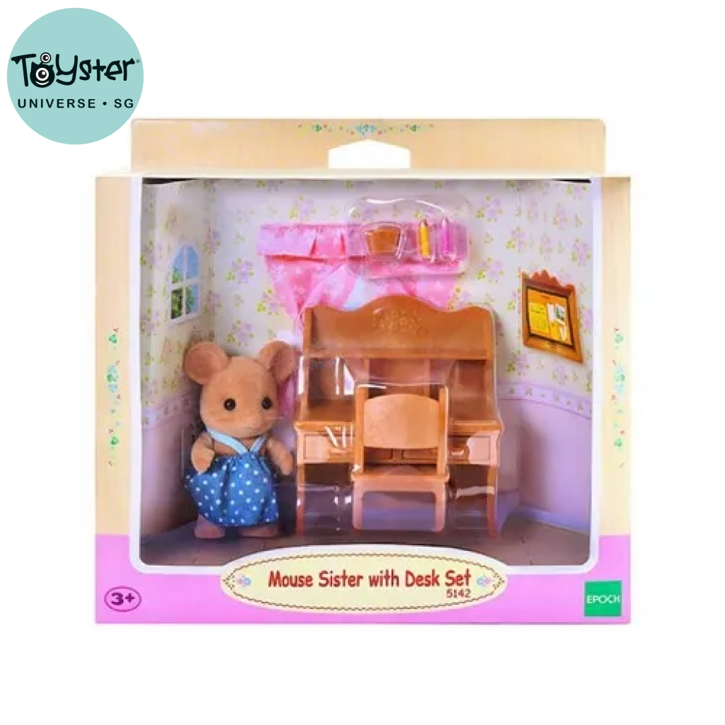 Sylvanian Families Mouse Sister With Desk Set