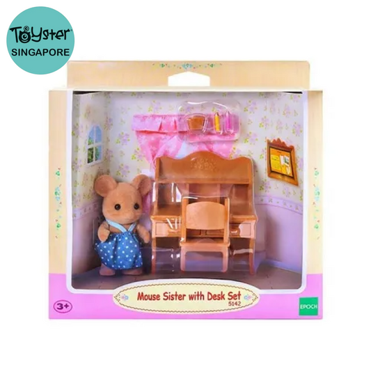 Sylvanian Families Mouse Sister With Desk Set