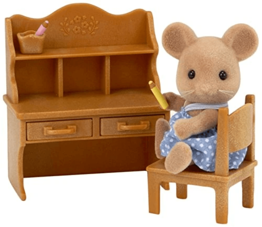 Sylvanian Families Mouse Sister With Desk Set