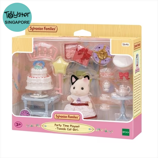 Sylvanian Families Party Time Playset -Tuxedo Cat Girl