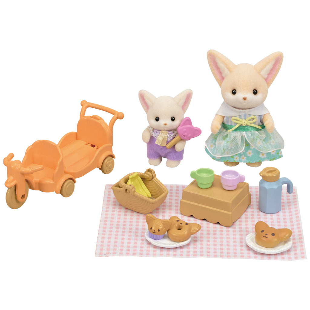 Sylvanian Families Sunny Picnic Set Fennec Fox Sister & Baby