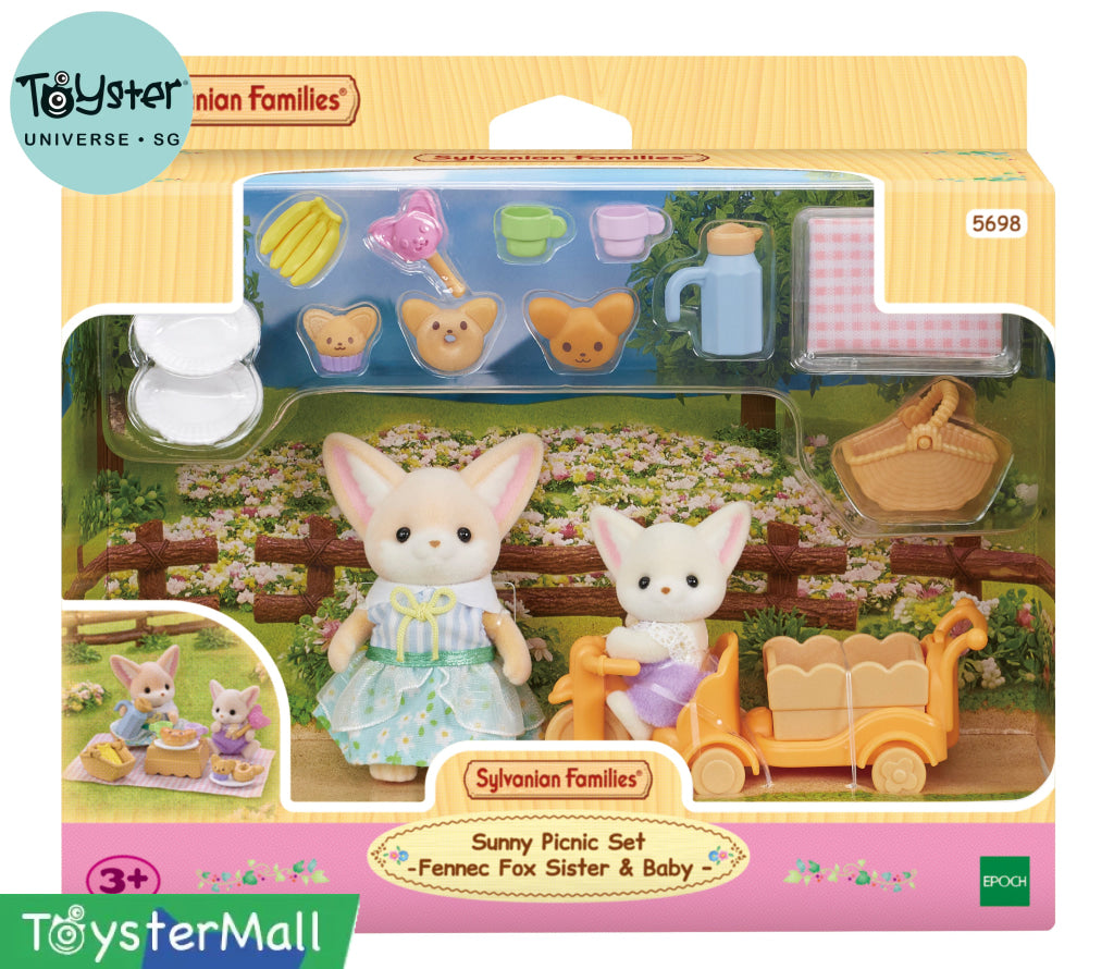 Sylvanian Families Sunny Picnic Set Fennec Fox Sister & Baby