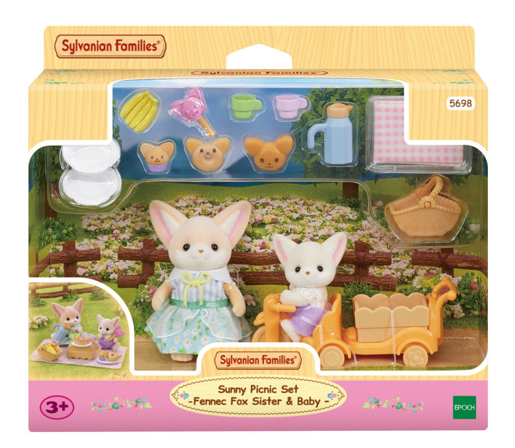 Sylvanian Families Sunny Picnic Set Fennec Fox Sister & Baby