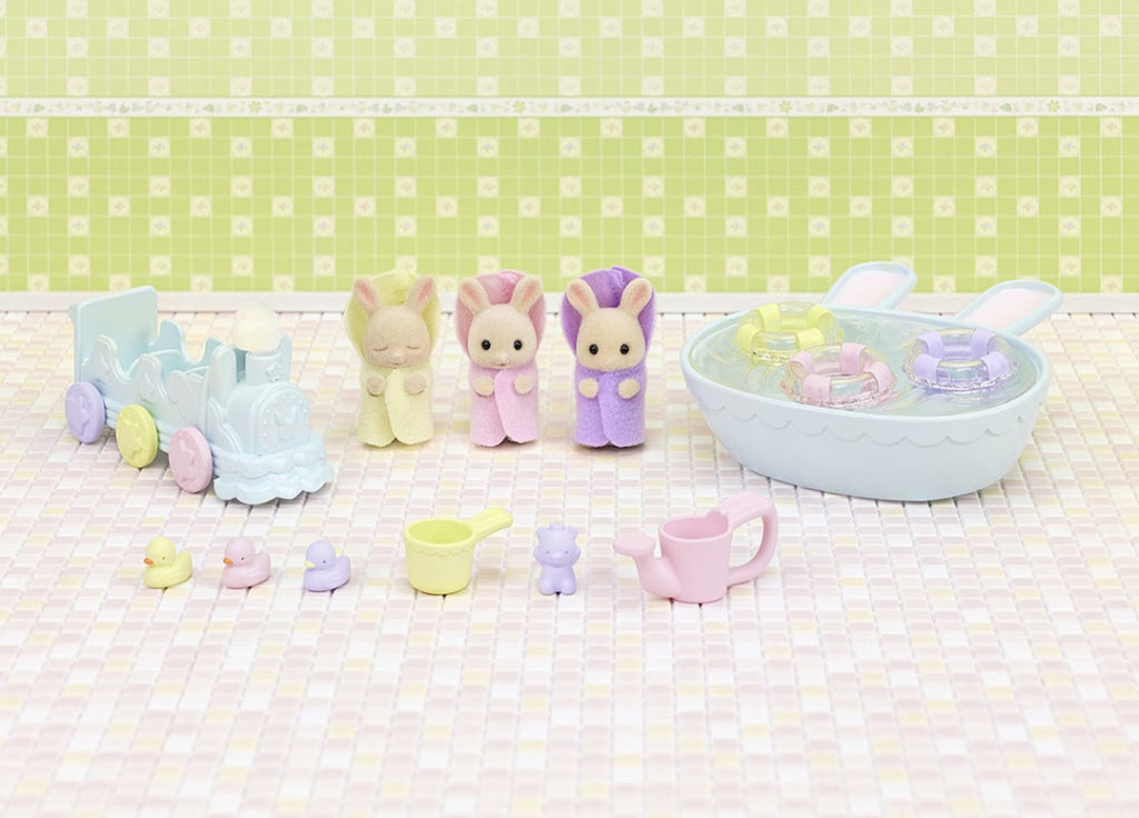 Sylvanian Families Triplets Baby Bath Time Set